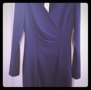 Kaysen long sleeve blue V neck sheath dress